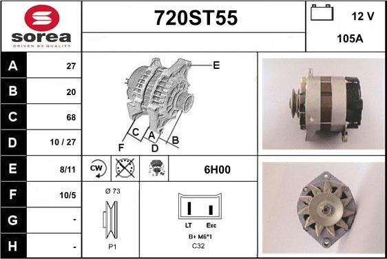 STARTCAR 720ST55 - Ģenerators www.autospares.lv