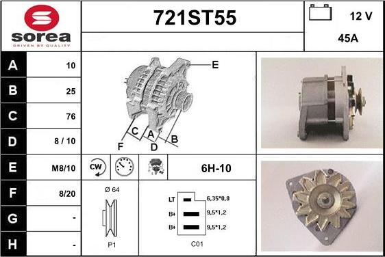 STARTCAR 721ST55 - Alternator www.autospares.lv