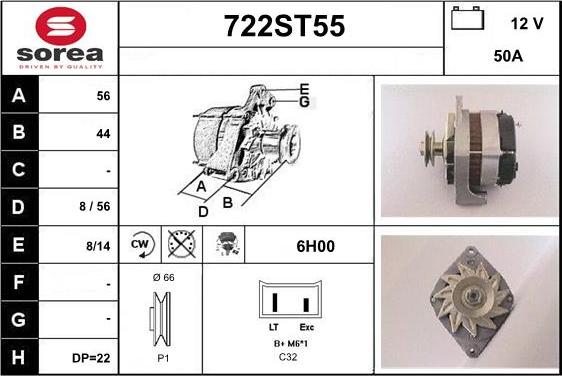 STARTCAR 722ST55 - Ģenerators autospares.lv