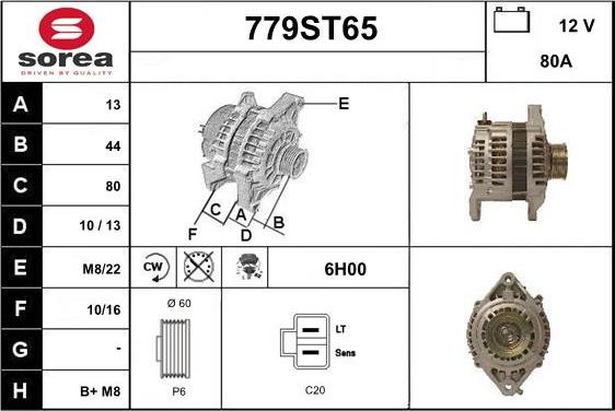 STARTCAR 779ST65 - Alternator www.autospares.lv