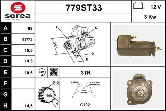 STARTCAR 779ST33 - Starteris autospares.lv