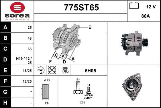 STARTCAR 775ST65 - Ģenerators www.autospares.lv