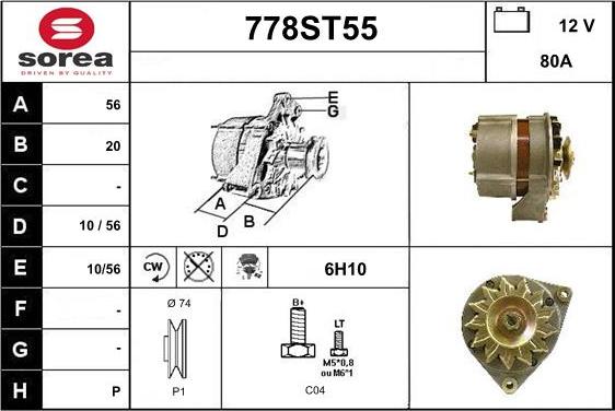 STARTCAR 778ST55 - Ģenerators autospares.lv