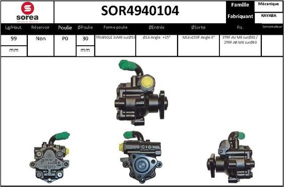 STARTCAR SOR4940104 - Hidrosūknis, Stūres iekārta www.autospares.lv