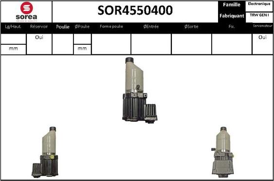 STARTCAR SOR4550400 - Hidrosūknis, Stūres iekārta www.autospares.lv