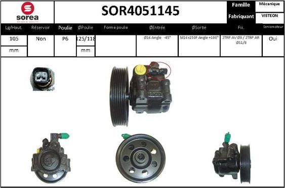 STARTCAR SOR4051145 - Hidrosūknis, Stūres iekārta www.autospares.lv