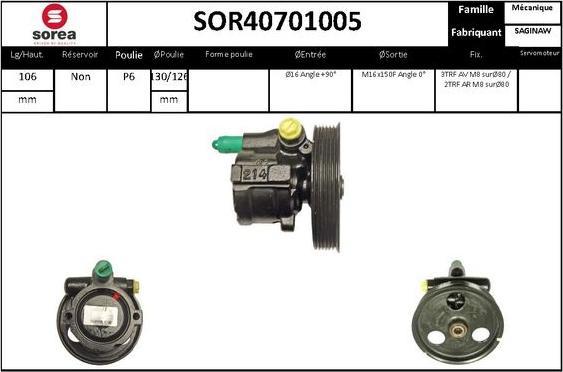 STARTCAR SOR40701005 - Hidrosūknis, Stūres iekārta www.autospares.lv