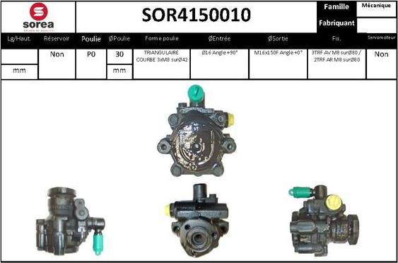 STARTCAR SOR4150010 - Hidrosūknis, Stūres iekārta www.autospares.lv