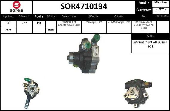 STARTCAR SOR4710194 - Hidrosūknis, Stūres iekārta www.autospares.lv