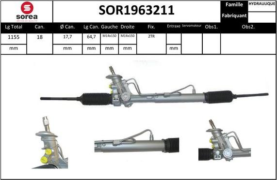 STARTCAR SOR1963211 - Steering Gear www.autospares.lv