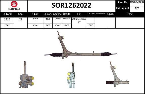 STARTCAR SOR1262022 - Steering Gear www.autospares.lv