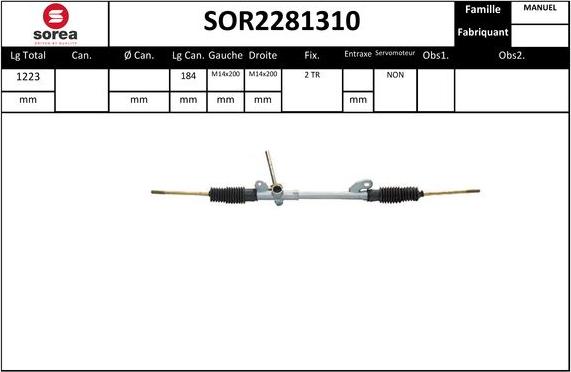 STARTCAR SOR2281310 - Рулевой механизм, рейка www.autospares.lv