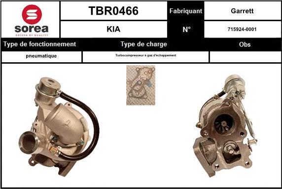 STARTCAR TBR0466 - Турбина, компрессор www.autospares.lv