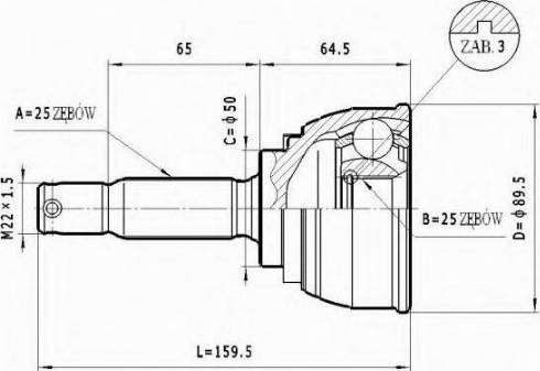 Statim C.455 - Šarnīru komplekts, Piedziņas vārpsta www.autospares.lv