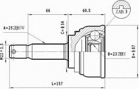 Statim C.457 - Šarnīru komplekts, Piedziņas vārpsta www.autospares.lv