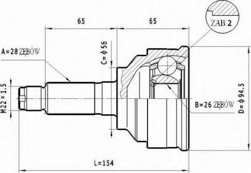 Statim C.461 - Šarnīru komplekts, Piedziņas vārpsta autospares.lv