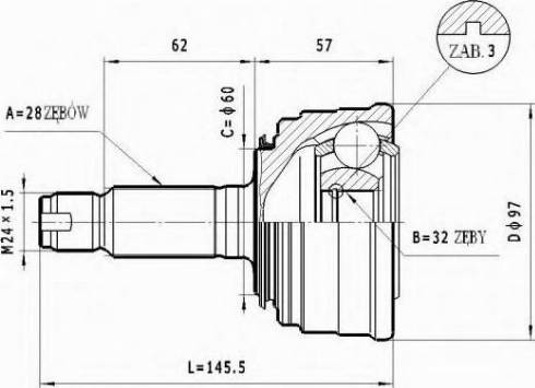 Statim C.419 - Šarnīru komplekts, Piedziņas vārpsta www.autospares.lv