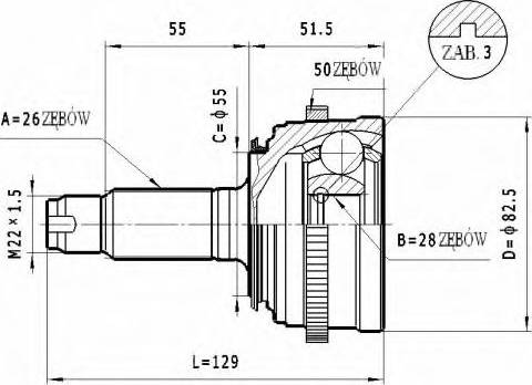 Statim C.439 - Šarnīru komplekts, Piedziņas vārpsta www.autospares.lv