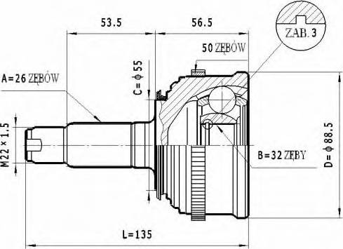 Statim C.430 - Šarnīru komplekts, Piedziņas vārpsta www.autospares.lv