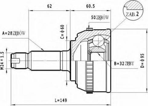 Statim C.427 - Šarnīru komplekts, Piedziņas vārpsta www.autospares.lv