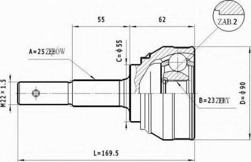 Statim C.549 - Šarnīru komplekts, Piedziņas vārpsta www.autospares.lv