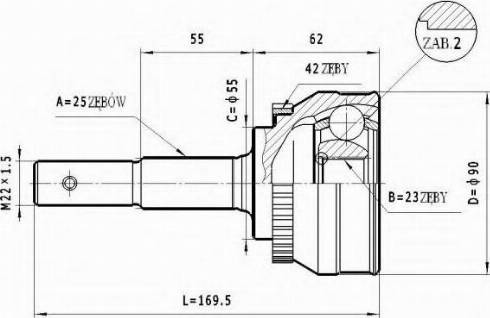 Statim C.551 - Šarnīru komplekts, Piedziņas vārpsta autospares.lv