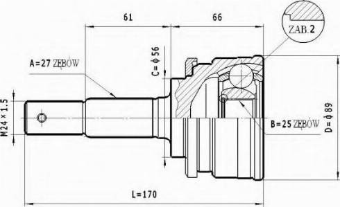 Statim C.514 - Šarnīru komplekts, Piedziņas vārpsta www.autospares.lv