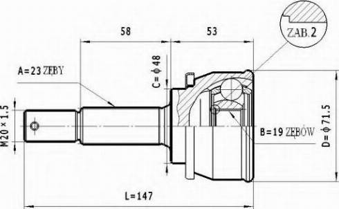 Statim C.513 - Šarnīru komplekts, Piedziņas vārpsta autospares.lv