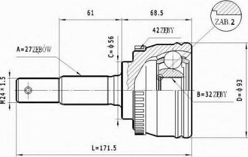 Statim C.537 - Šarnīru komplekts, Piedziņas vārpsta autospares.lv