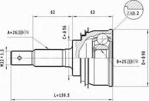 Statim C.579 - Šarnīru komplekts, Piedziņas vārpsta www.autospares.lv