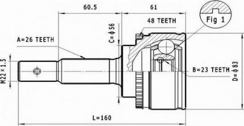 Statim C.573 - Šarnīru komplekts, Piedziņas vārpsta www.autospares.lv