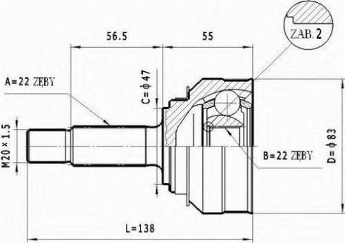 Statim C.004 - Šarnīru komplekts, Piedziņas vārpsta www.autospares.lv