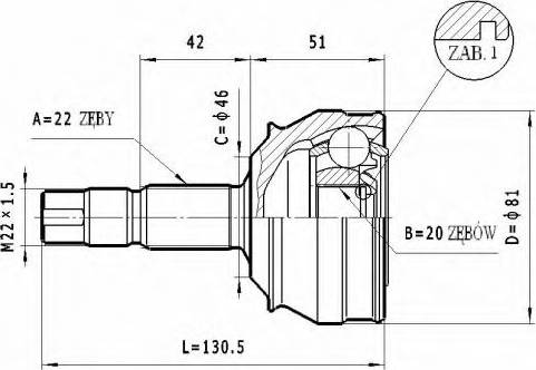 Statim C.149 - Šarnīru komplekts, Piedziņas vārpsta www.autospares.lv