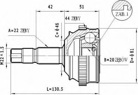 Statim C.153 - Šarnīru komplekts, Piedziņas vārpsta www.autospares.lv