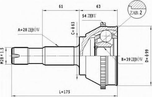 Statim C.127 - Šarnīru komplekts, Piedziņas vārpsta autospares.lv