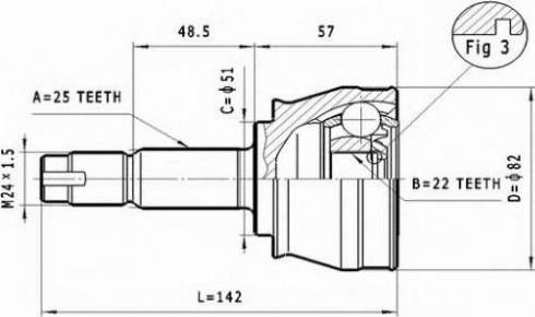 Statim C.176 - Šarnīru komplekts, Piedziņas vārpsta www.autospares.lv