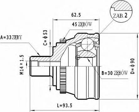 Statim C.339 - Šarnīru komplekts, Piedziņas vārpsta www.autospares.lv