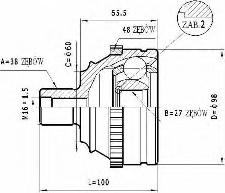 Statim C.321 - Šarnīru komplekts, Piedziņas vārpsta www.autospares.lv