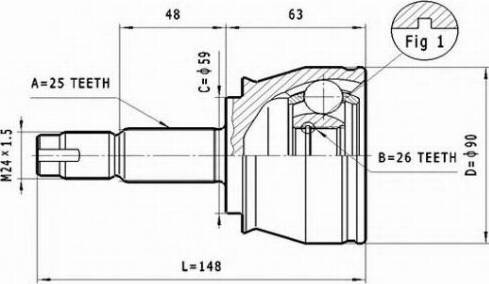 Statim C.328 - Šarnīru komplekts, Piedziņas vārpsta www.autospares.lv