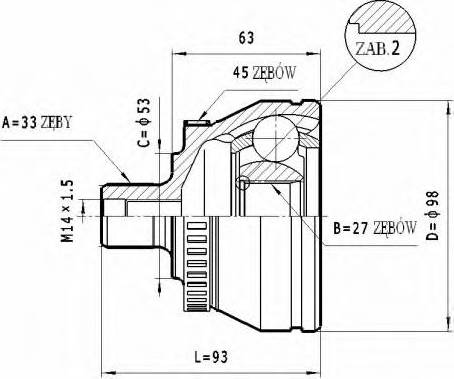 Statim C.322 - Šarnīru komplekts, Piedziņas vārpsta www.autospares.lv