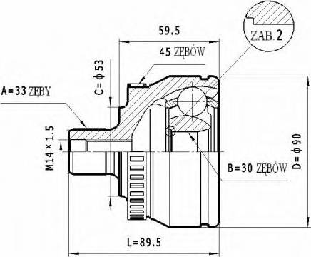 Statim C.297 - Šarnīru komplekts, Piedziņas vārpsta www.autospares.lv