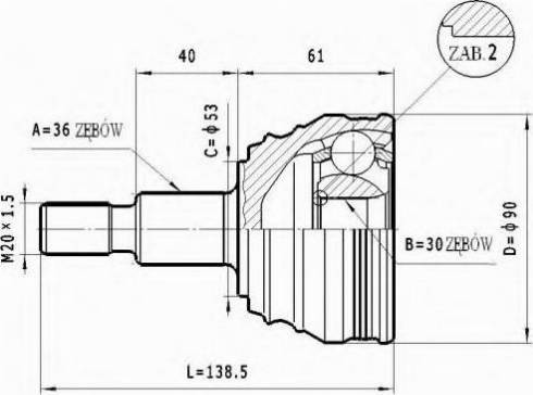 Statim C.281 - Šarnīru komplekts, Piedziņas vārpsta www.autospares.lv