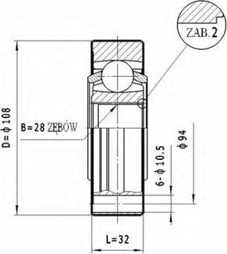 Statim CW.043 - Šarnīru komplekts, Piedziņas vārpsta www.autospares.lv