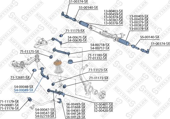 Stellox 54-00049-SX - Neatkarīgās balstiekārtas svira, Riteņa piekare www.autospares.lv