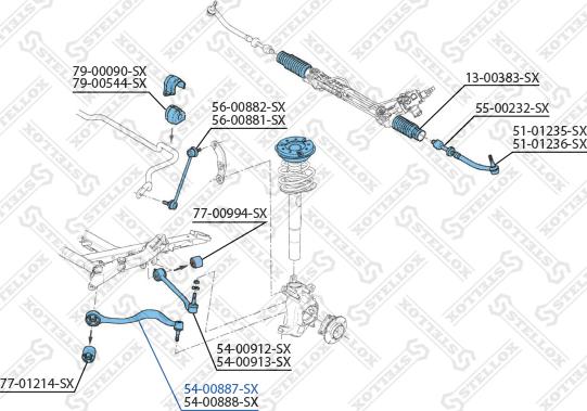 Stellox 54-00887-SX - Track Control Arm www.autospares.lv