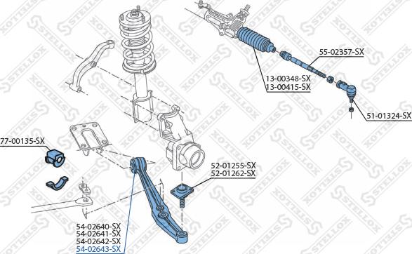 Stellox 54-02643-SX - Neatkarīgās balstiekārtas svira, Riteņa piekare www.autospares.lv