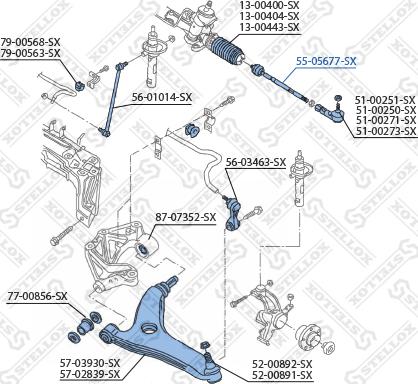 Stellox 55-05677-SX - Aksiālais šarnīrs, Stūres šķērsstiepnis www.autospares.lv