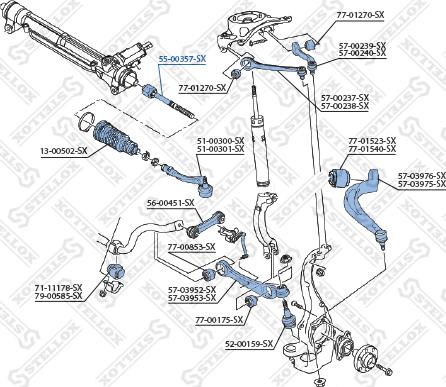 Stellox 55-00357-SX - Aksiālais šarnīrs, Stūres šķērsstiepnis autospares.lv