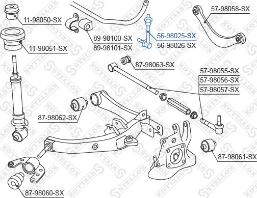 Stellox 56-98025-SX - Stiepnis / Atsaite, Stabilizators autospares.lv