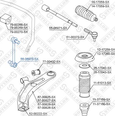 Stellox 56-06970-SX - Stiepnis / Atsaite, Stabilizators autospares.lv